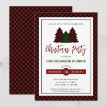 Festa de Natal de Padrão de Xadrez Vermelha Elegan