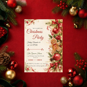 Convite Festa de Natal de Pão de Mel Caprichosa
