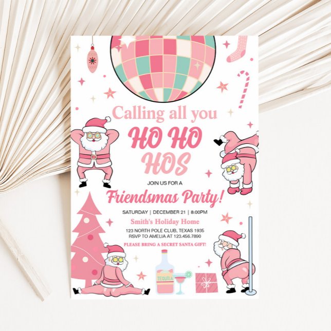 Convite Festa de Natal de Papais noeis de Friendsmas (Friendsmas Santa Funny Christmas Party Invitation
)