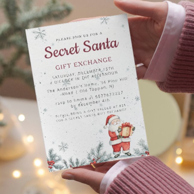 Convite Festa de Natal de Papais noeis Secretos Clássicos (Criador carregado)