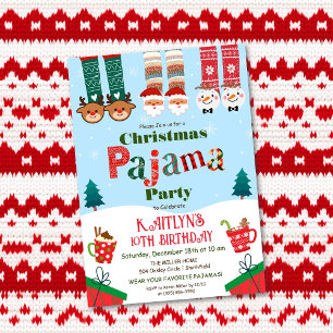 Convite Festa de Natal de Pijama