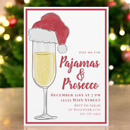 Convite Festa de Natal de Pijamas e Prosecco