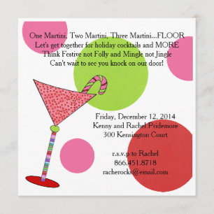 Convite Festa de Natal de Pink Green Jingle Mingle