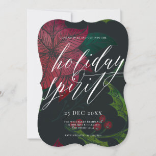 Convite Festa de Natal de Poinsettia Spirit