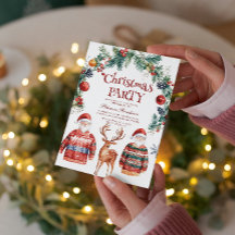 Festa de Natal de Reindeer e Papais noeis