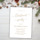 Convite Festa de Natal de Script de Caligrafia Dourada Ele<br><div class="desc">Os Convites de festas de Natal minimalistas Dourados modernos são perfeitos para um simples evento de Natal. Apresenta um texto elegante do "Partido de Natal" num belo texto escrito à mão com letras sujas, em forma de letra maiúscula, em ouro, sobre fundo branco. Fácil de personalizar com seu nome e...</div>