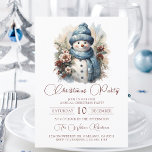 Convite Festa de Natal de Snowman Floral Elegante<br><div class="desc">Este elegante convite de festas de Natal apresenta um elegante boneco de neve floral de rosa de aquarela. Apresenta o Natal em uma fonte de script elegante vermelho em um fundo branco. Perfeito para celebrar os feriados no estilo, este convite certamente impressionará seus convidados. O convite pode ser personalizado para...</div>