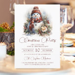 Convite Festa de Natal de Snowman Floral Elegante<br><div class="desc">Este elegante convite de festas de Natal apresenta um elegante boneco de neve floral rosa de aquarela. Apresenta o Natal em uma fonte de script elegante vermelho em um fundo branco. Perfeito para celebrar os feriados no estilo, este convite certamente impressionará seus convidados. O convite pode ser personalizado para incluir...</div>