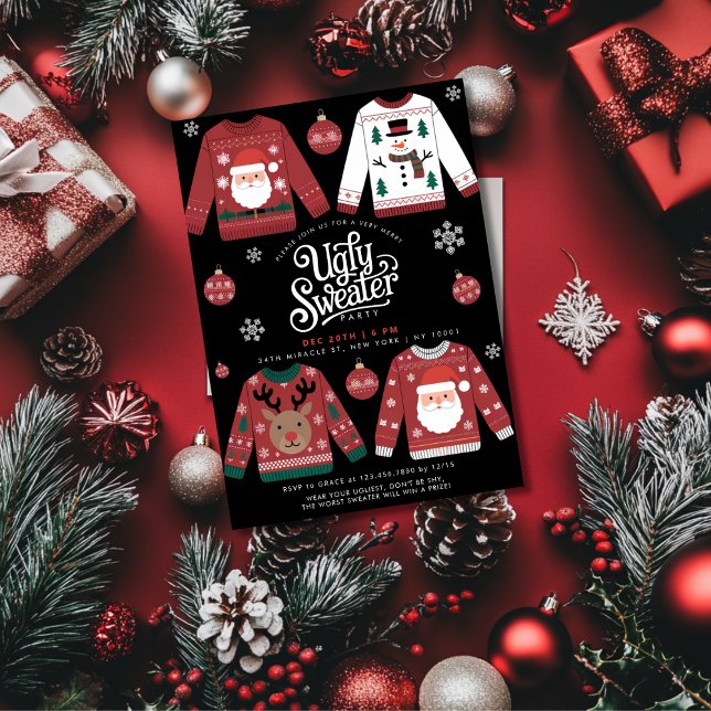 Convite Festa de Natal de Sweater Feia (Criador carregado)