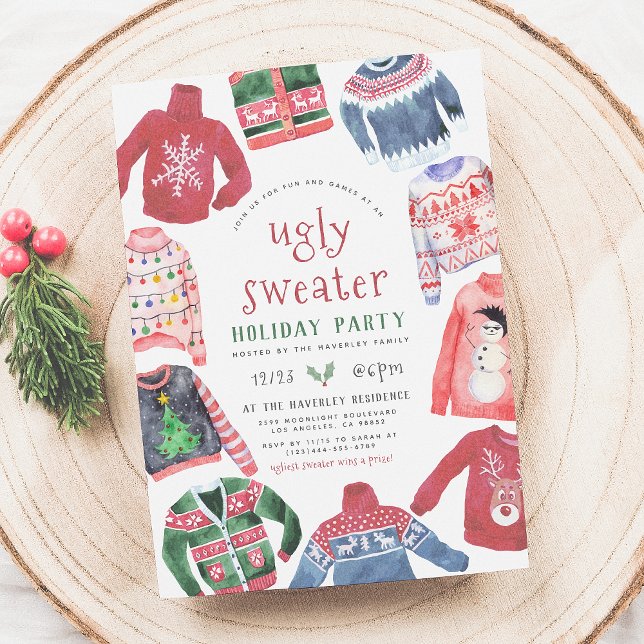 Convite Festa de Natal de Sweater Feia (Criador carregado)
