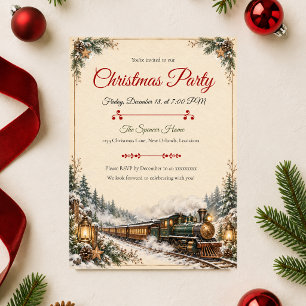 Convite Festa de Natal de Trem Vintage