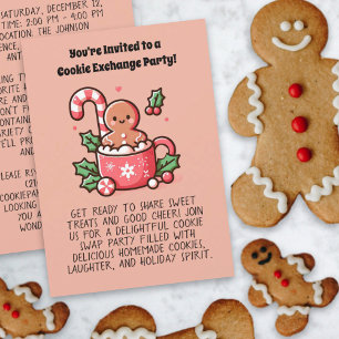 Convite Festa de Natal de Troca de Biscoitos Personalizáve
