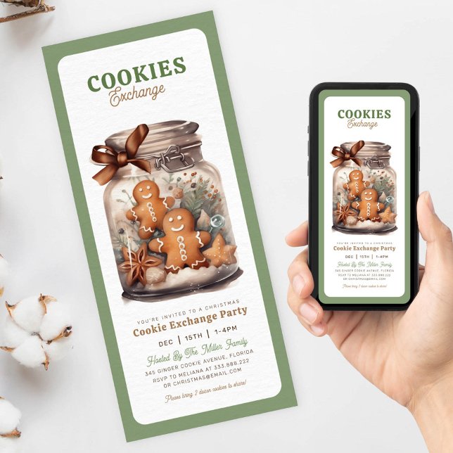 Convite Festa de Natal de troca de cookies (Criador carregado)
