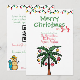 Convite Festa de Natal de Verão em Julho