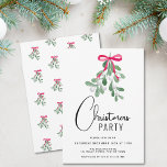 Convite Festa de Natal de Winter Berries, Script Moderno<br><div class="desc">Você está planejando uma festa de Natal? Convide a família e os amigos para a sua celebração festiva com este convite moderno e na moda...  que é decorado com uma concha de aquarela e uma fita vermelha. Facilmente personalizável. Original Watercolor © Michele Davies.</div>