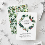 Convite Festa de Natal de Winterberry e Holly Greenery<br><div class="desc">Convide seus amigos e família para uma comemoração festiva com nosso Convite de festas de Natal Personalizável, com verde variado de aquarela e bagas de inverno vibrantes. Este design elegante captura perfeitamente o espírito da temporada de férias, fazer-o uma maneira deliciosa de compartilhar a alegria de seu encontro. Personalize este...</div>