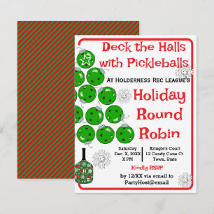 Convite Festa de Natal Decore os Corredores com Pickleball