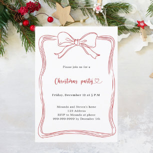 Convite Festa de Natal desenhada à mão pelo arco vermelho