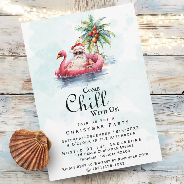 Convite Festa de Natal Divertida e Moderna com Tema de Pra (Criador carregado)