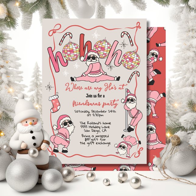 Convite Festa de Natal do Adulto de Amizade Ho Ho Ho (Criador carregado)