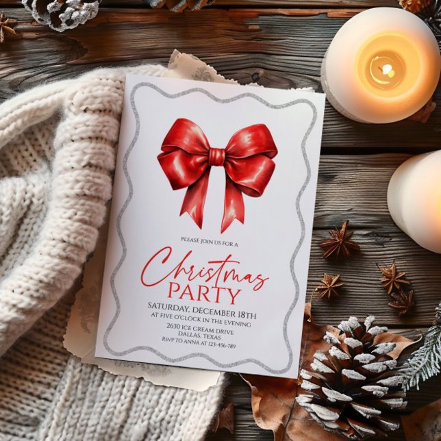 Convite Festa de Natal do Arco Vermelho Elegante (Criador carregado)