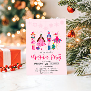 Convite Festa de Natal do Ballet Elegante Pink Nutcracker