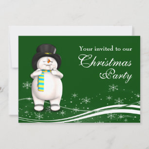 Convite Festa de Natal do Cartoon Snowman