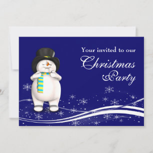 Convite Festa de Natal do Cartoon Snowman