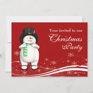 Convite Festa de Natal do Cartoon Snowman