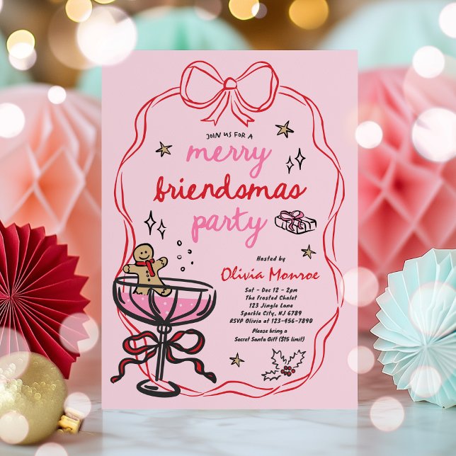 Convite Festa de Natal do Coquetel da feliz Friendsmas (Criador carregado)