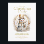 Convite Festa de Natal do Dourado Branca Snowman<br><div class="desc">Convite de festas de Natal com a pintura de um boneco de ouro e neve branco. Personalize com suas informações de partido. Entre em contato comigo para obter assistência com suas personalizações ou para solicitar outros produtos Zazzle correspondentes ou coordenadores para o seu partido.</div>