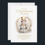 Convite Festa de Natal do Dourado Branca Snowman<br><div class="desc">Convite de festas de Natal com a pintura de um boneco de ouro e neve branco. Personalize com suas informações de partido. Entre em contato comigo para obter assistência com suas personalizações ou para solicitar outros produtos Zazzle correspondentes ou coordenadores para o seu partido.</div>