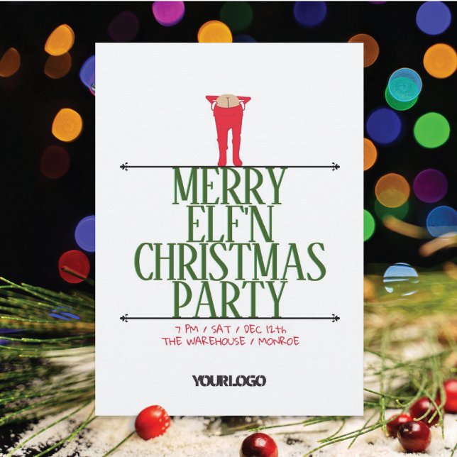 Convite Festa de Natal do Escritório Elf Shenanigans (Criador carregado)