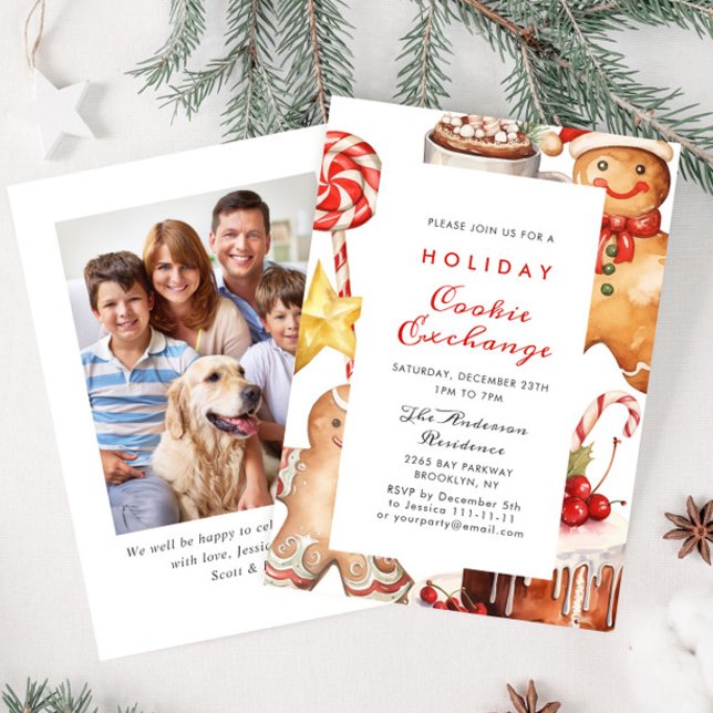 Convite Festa de Natal do Gingercake House Cookie Exchange (Criador carregado)