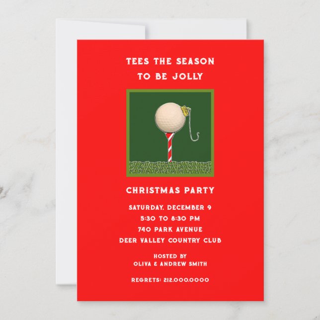 Convite Festa de Natal do Golf Themed (Frente)