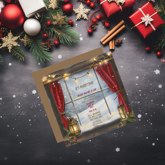 Convite Festa de Natal do Horário da Festa (Criador carregado)