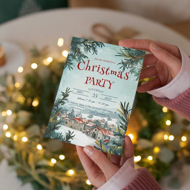 Convite Festa de natal do inverno no Exterior (Criador carregado)