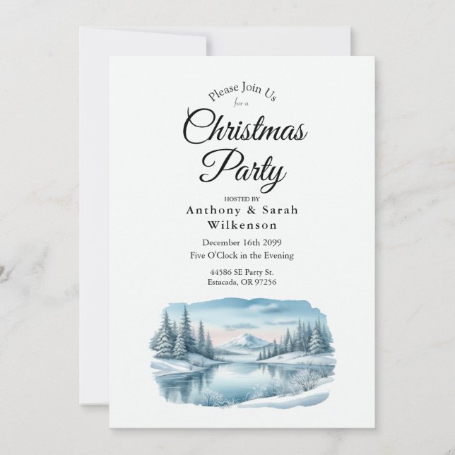 Convite Festa de Natal do Lago de Inverno das Montanhas Sn (Frente)