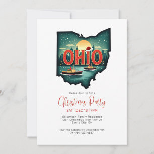 Convite Festa de Natal do Mapa do Estado de Ohio