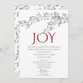 Convite Festa de Natal do Mistletooe Desenhado à Mão Moder