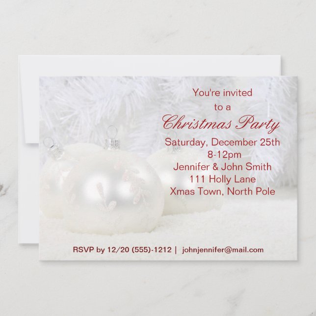 Convite Festa de Natal do Ornamento dos Flocos de Neve Ver (Frente)