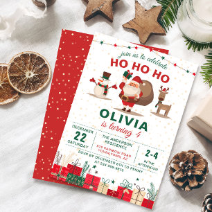 Convite Festa de Natal do Papai Noel Aniversário