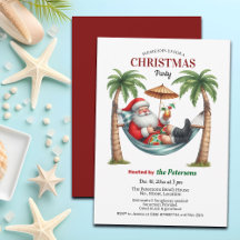 Festa de Natal do Papai Noel em uma Ilha Tropical
