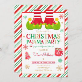 Convite Festa de Natal do Partido Pajama Elf Holiday