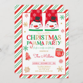 Convite Festa de Natal do Partido Pajama Vermelho Feriado 