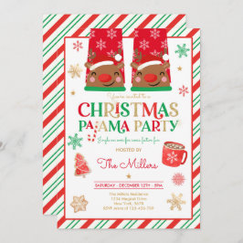 Convite Festa de Natal do Partido Pajama Vermelho Feriado 