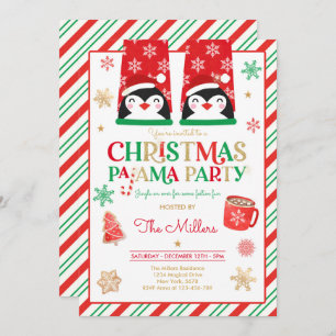 Convite Festa de Natal do Partido Pajama Vermelho Feriado