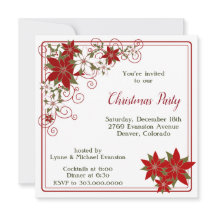 Festa de Natal do Quadro de Poinsettia Vermelha