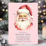 Convite Festa de Natal do Retro Santa Claus, Rosa Vintage<br><div class="desc">Convide seus convidados para uma festa festiva com este Convite de festas de Natal Pink Vintage Retro Santa Claus. Apresentando um belo e vítreo Papai noel de aquarelas, este clássico design expele encanto e sofisticação. Perfeito para uma reunião de feriados, o convite permite personalizar com os detalhes do evento, criando...</div>