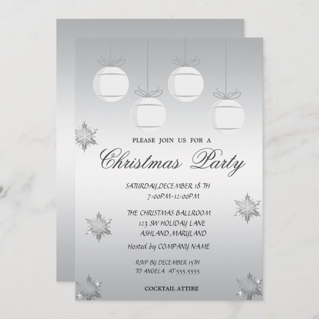 Convite Festa de Natal do Silver da Bola Corporativa (Frente/Verso)